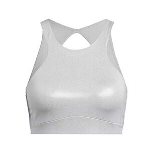 NWT IVY PARK Beyonce x adidas Halter Sports Bra HR6871 Grey Silver Metallic
